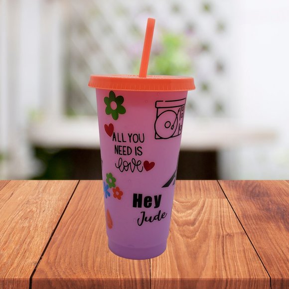 Custom Beatles 24oz Color Change Cold Cup - Picture 4 of 5